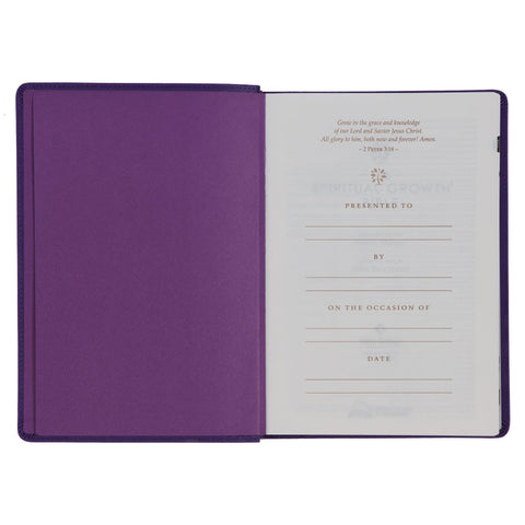 Purple Faux Leather Spiritual Growth Bible