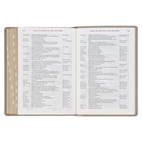Embroidered Taupe Faux Leather Spiritual Growth Bible