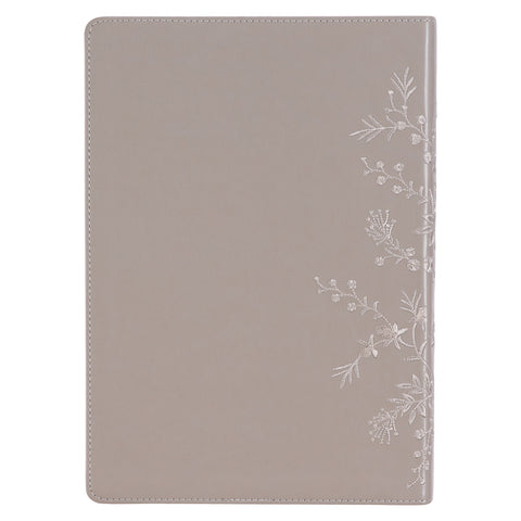 Embroidered Taupe Faux Leather Spiritual Growth Bible