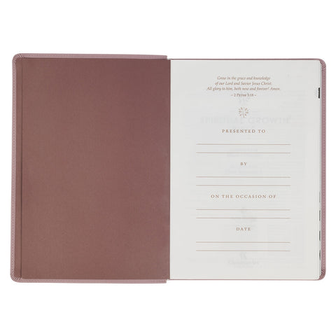 Dusty Mauve Faux Leather Spiritual Growth Bible