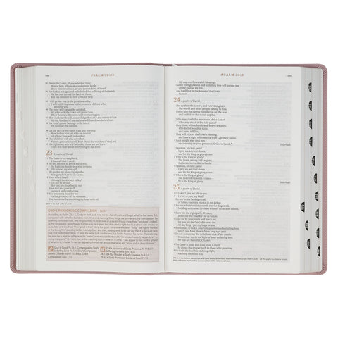 Dusty Mauve Faux Leather Spiritual Growth Bible