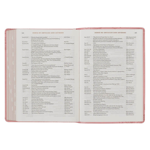 Pink Magnolia Faux Leather Spiritual Growth Bible