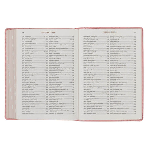 Pink Magnolia Faux Leather Spiritual Growth Bible