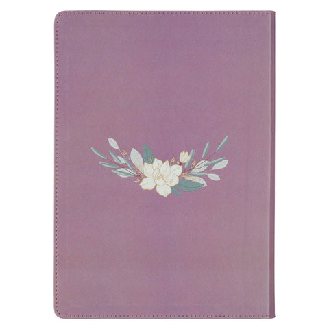 Plum Floral Faux Leather Spiritual Growth Bible