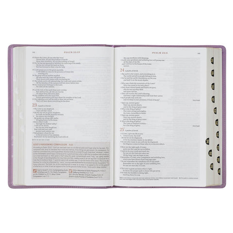 Plum Floral Faux Leather Spiritual Growth Bible