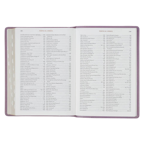 Plum Floral Faux Leather Spiritual Growth Bible