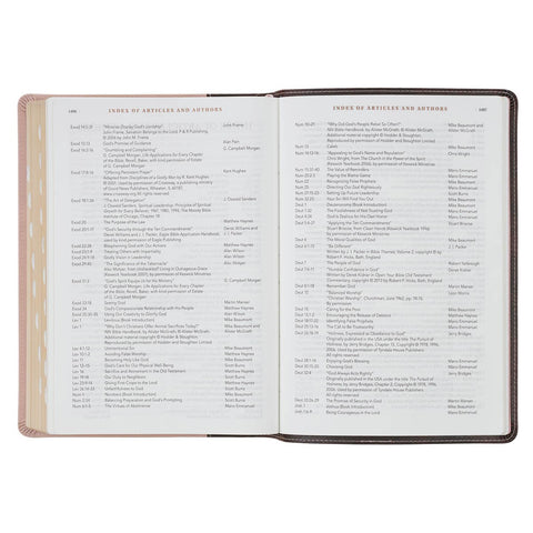 Brown and Blush Pink Faux Leather Spiritual Growth Bible