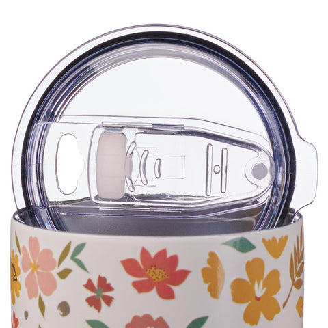 World's Greatest Mom Peach Floral Stainless Steel Travel Tumbler