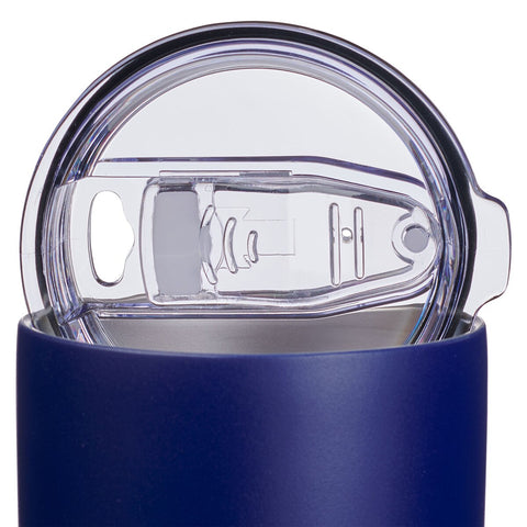 Strong and Courageous Navy Blue Stainless Steel Travel Tumbler - Joshua 1:9