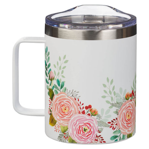 Find Joy Pink Floral Camp-style Stainless Steel Mug