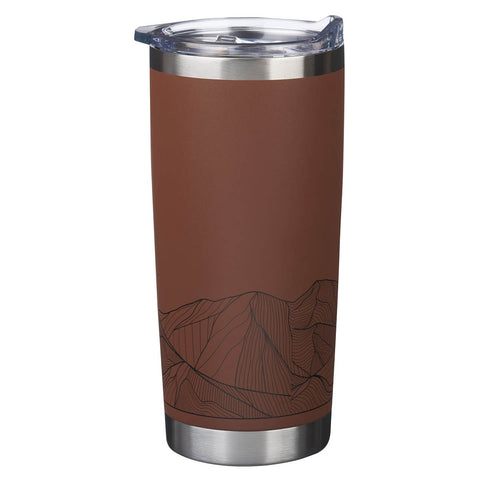 Faith Brown Stainless Steel Travel Tumbler - Matthew 17:20