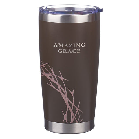 Amazing Grace Brown Stainless Steel Travel Tumbler