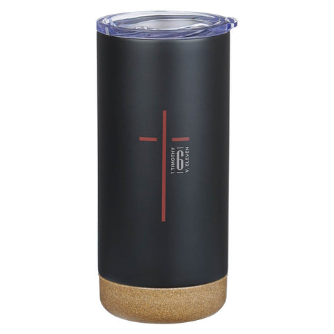 Man of God Black Stainless Steel Tumbler - 1 Timothy 6:11