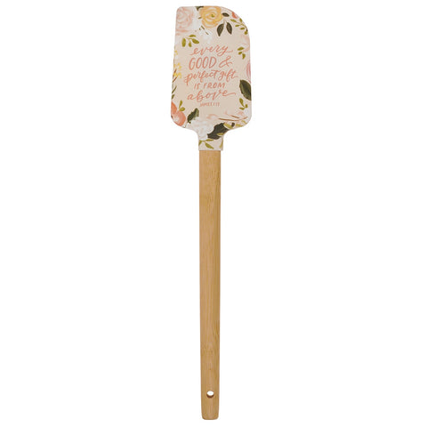 Every Good and Perfect Gift Pink Floral Silicone Spatula – James 1:17