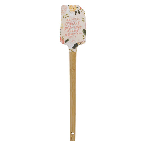 Every Good and Perfect Gift Pink Floral Silicone Spatula – James 1:17