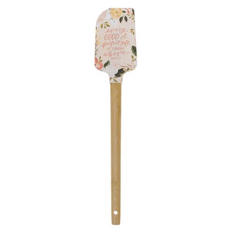 Every Good and Perfect Gift Pink Floral Silicone Spatula – James 1:17