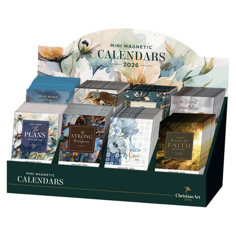 Pre-packed 2026 Mini Magnetic Calendar Merchandiser