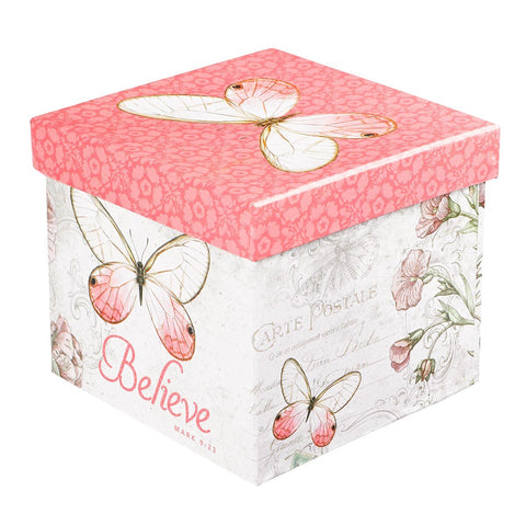 Believe Pink Butterfly Blessings Tea Pot - Mark 9:23