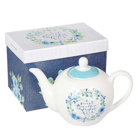 A Sweet Friendship Ceramic Teapot - Proverbs 27:9