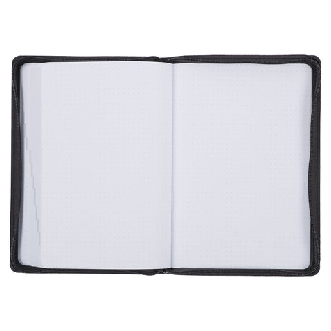 Know the Plans 2025 Black Faux Leather Executive Planner with Zipper Closure - Jeremiah 29:11