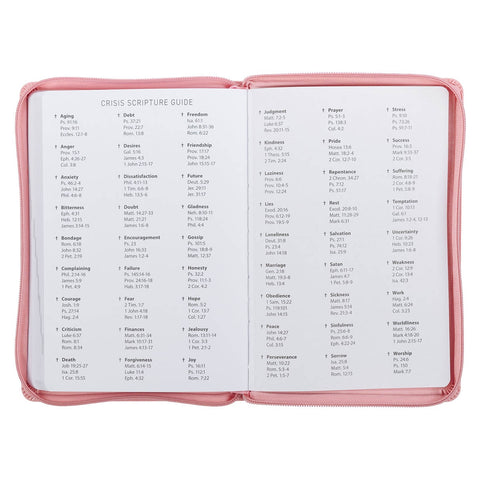 2027 Walk by Faith Pink Faux Leather Executive Planner with Zipper Closure - 2 Corinthians 5:7