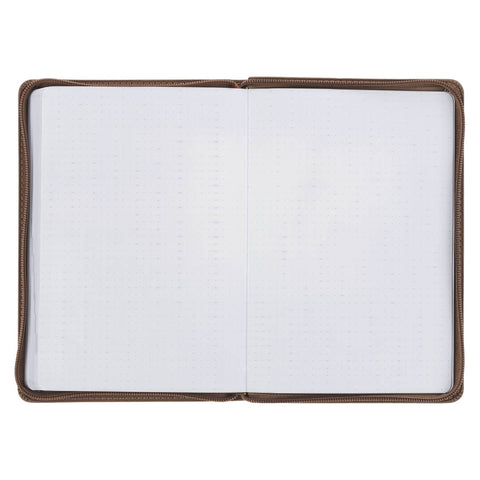 2027 I Can Do All This Truffle Brown Faux Leather Executive Planner with Zipper Closure - Philippians 4:13