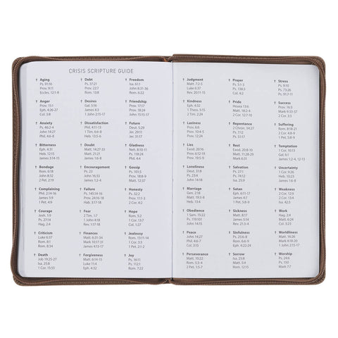 2027 I Can Do All This Truffle Brown Faux Leather Executive Planner with Zipper Closure - Philippians 4:13