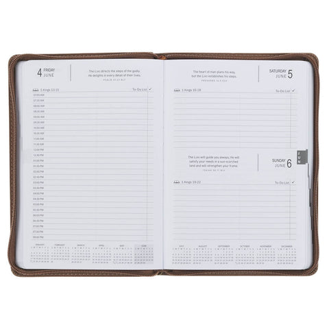 2027 I Can Do All This Truffle Brown Faux Leather Executive Planner with Zipper Closure - Philippians 4:13