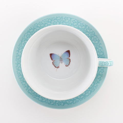 Grace Blue Butterfly Blessings Tea Set for One - Ephesians 2:8