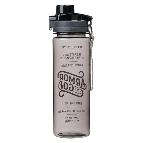 Armor of God Plastic Water Bottle in Black - Ephesians 6:10 - 18