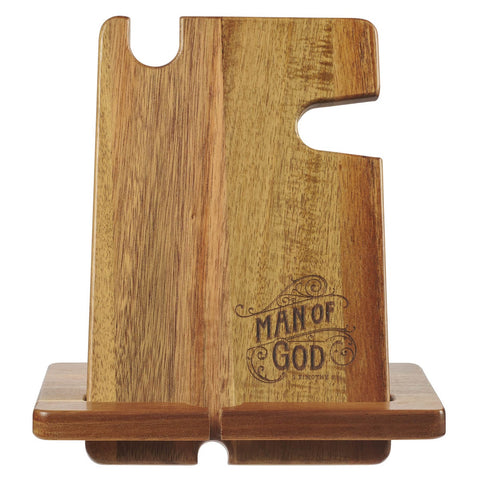 Man of God Acacia Wood Personal Accessory Organizer - 1 Timothy 6:11