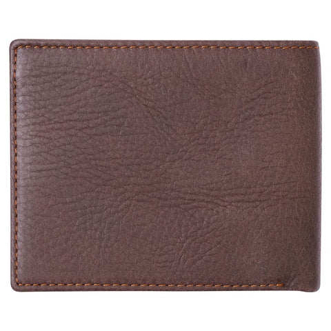 Wings Like Eagles Dark Brown Genuine Leather Wallet - Isaiah 40:31