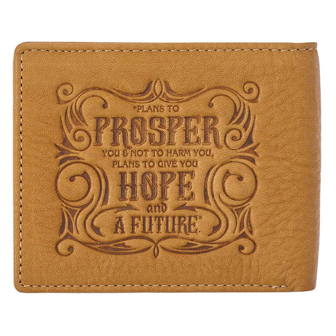I Know The Plans Camel Tan Genuine Leather Wallet - Jeremiah 29:11