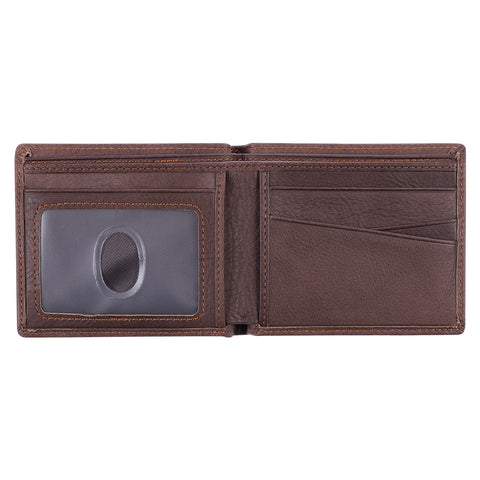 The World's Best Dad Brown Genuine Leather Wallet - Joshua 1:9