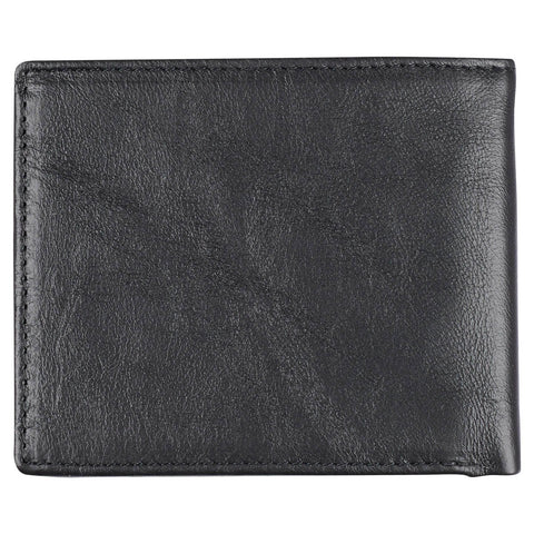 Men's Ebony Black Full Grain Cowhide Leather Bifold Rhino Armor™ Wallet