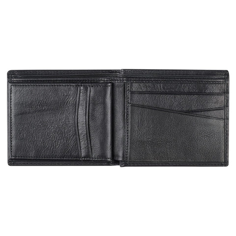 Men's Ebony Black Full Grain Cowhide Leather Bifold Rhino Armor™ Wallet