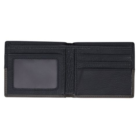 Walk by Faith Black and Gray Full Grain Leather Wallet - 2 Corinthians 5:7